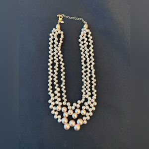 Lia Sophia Triple Strand Pearl Necklace